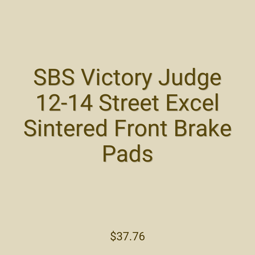 SBS Victory Judge 12-14 Street Excel Sintered Front Brake Pads