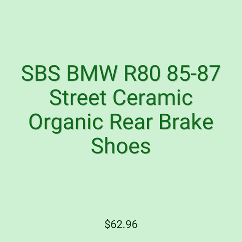 SBS BMW R80 85-87 Street Ceramic Organic Rear Brake Shoes