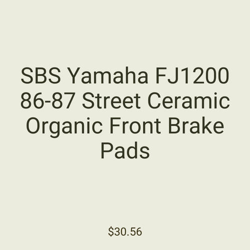 SBS Yamaha FJ1200 86-87 Street Ceramic Organic Front Brake Pads