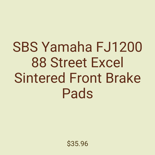 SBS Yamaha FJ1200 88 Street Excel Sintered Front Brake Pads