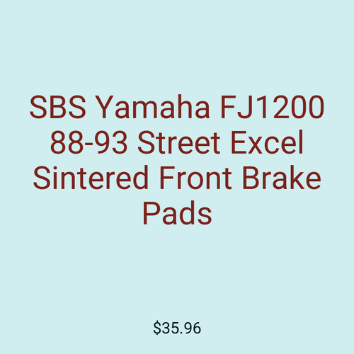 SBS Yamaha FJ1200 88-93 Street Excel Sintered Front Brake Pads