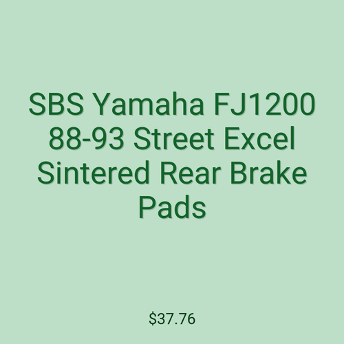 SBS Yamaha FJ1200 88-93 Street Excel Sintered Rear Brake Pads