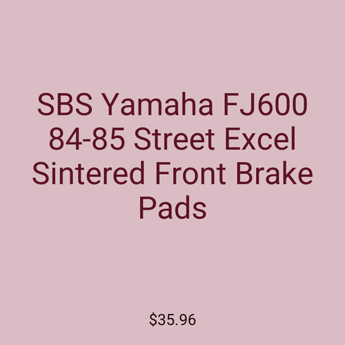 SBS Yamaha FJ600 84-85 Street Excel Sintered Front Brake Pads