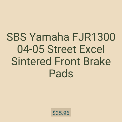 SBS Yamaha FJR1300 04-05 Street Excel Sintered Front Brake Pads