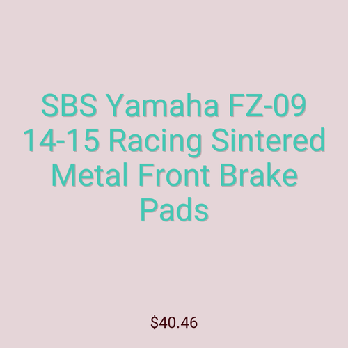SBS Yamaha FZ-09 14-15 Racing Sintered Metal Front Brake Pads