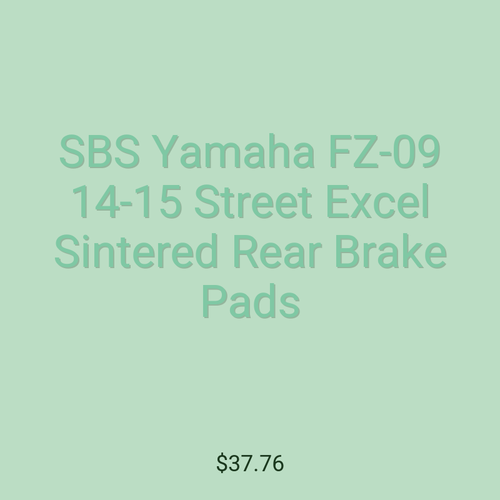 SBS Yamaha FZ-09 14-15 Street Excel Sintered Rear Brake Pads