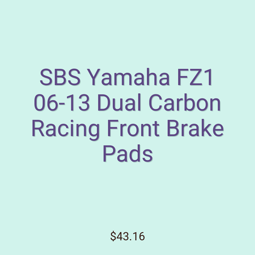 SBS Yamaha FZ1 06-13 Dual Carbon Racing Front Brake Pads