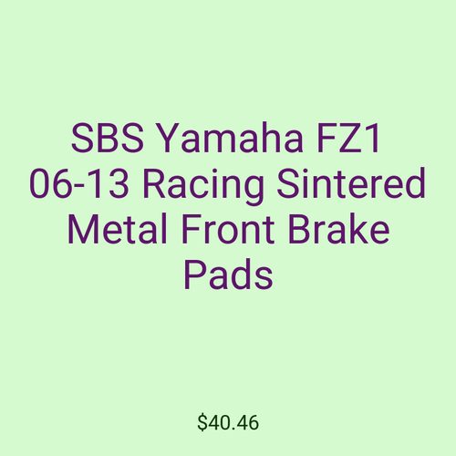 SBS Yamaha FZ1 06-13 Racing Sintered Metal Front Brake Pads