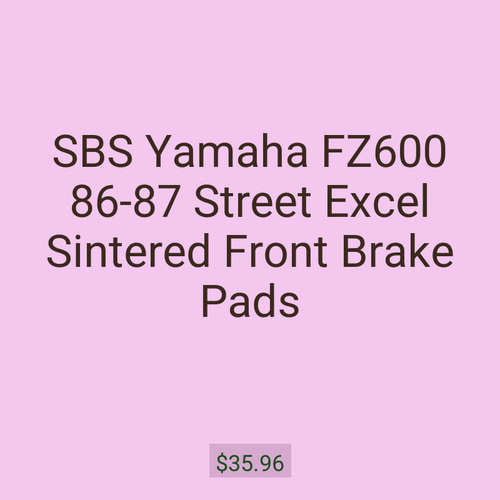 SBS Yamaha FZ600 86-87 Street Excel Sintered Front Brake Pads
