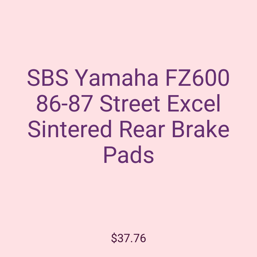 SBS Yamaha FZ600 86-87 Street Excel Sintered Rear Brake Pads