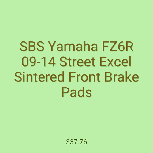 SBS Yamaha FZ6R 09-14 Street Excel Sintered Front Brake Pads