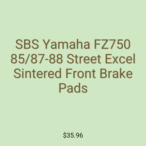 SBS Yamaha FZ750 85/87-88 Street Excel Sintered Front Brake Pads