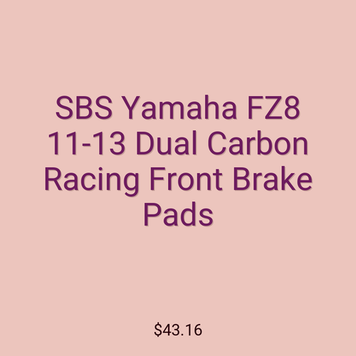 SBS Yamaha FZ8 11-13 Dual Carbon Racing Front Brake Pads