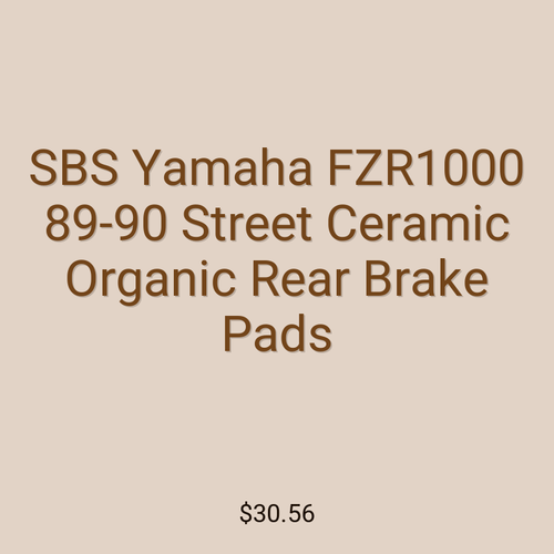 SBS Yamaha FZR1000 89-90 Street Ceramic Organic Rear Brake Pads