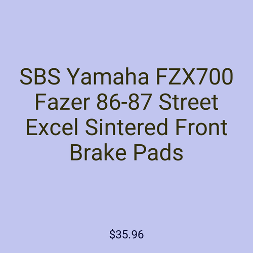 SBS Yamaha FZX700 Fazer 86-87 Street Excel Sintered Front Brake Pads