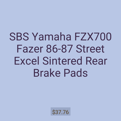 SBS Yamaha FZX700 Fazer 86-87 Street Excel Sintered Rear Brake Pads