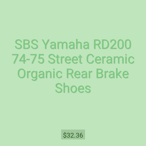 SBS Yamaha RD200 74-75 Street Ceramic Organic Rear Brake Shoes