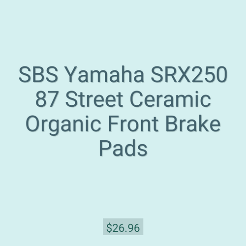 SBS Yamaha SRX250 87 Street Ceramic Organic Front Brake Pads