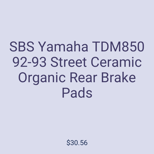 SBS Yamaha TDM850 92-93 Street Ceramic Organic Rear Brake Pads