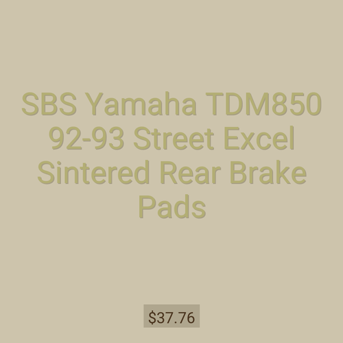 SBS Yamaha TDM850 92-93 Street Excel Sintered Rear Brake Pads