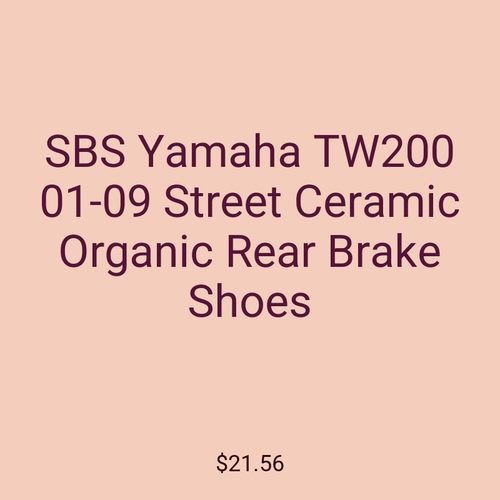 SBS Yamaha TW200 01-09 Street Ceramic Organic Rear Brake Shoes