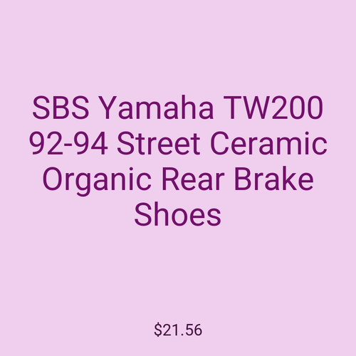 SBS Yamaha TW200 92-94 Street Ceramic Organic Rear Brake Shoes