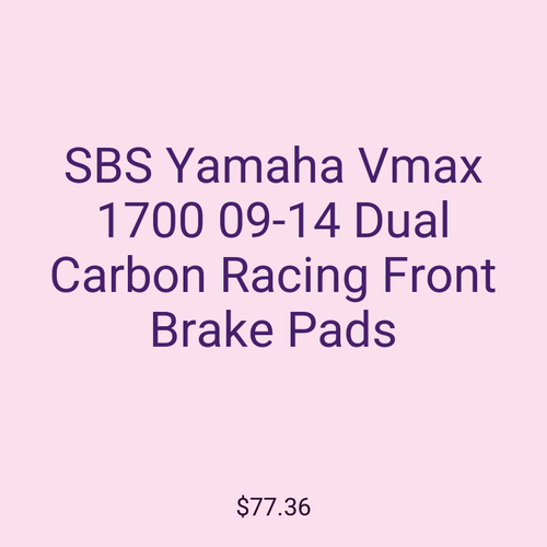 SBS Yamaha Vmax 1700 09-14 Dual Carbon Racing Front Brake Pads