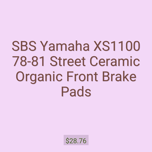 SBS Yamaha XS1100 78-81 Street Ceramic Organic Front Brake Pads