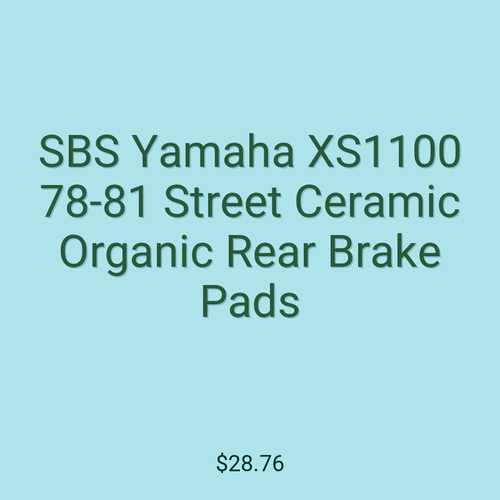 SBS Yamaha XS1100 78-81 Street Ceramic Organic Rear Brake Pads