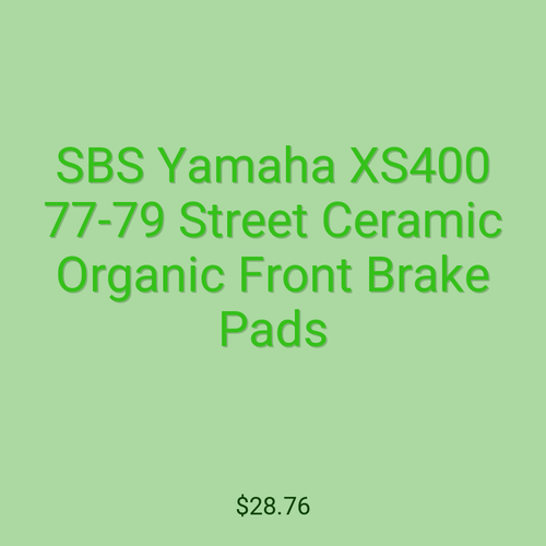 SBS Yamaha XS400 77-79 Street Ceramic Organic Front Brake Pads