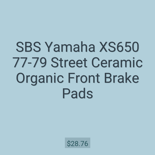 SBS Yamaha XS650 77-79 Street Ceramic Organic Front Brake Pads