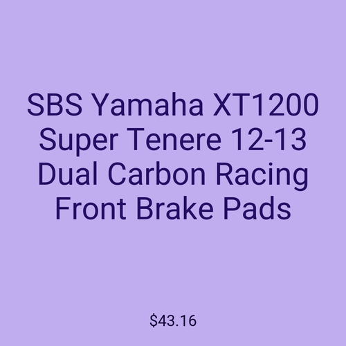 SBS Yamaha XT1200 Super Tenere 12-13 Dual Carbon Racing Front Brake Pads