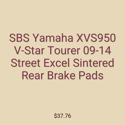 SBS Yamaha XVS950 V-Star Tourer 09-14 Street Excel Sintered Rear Brake Pads