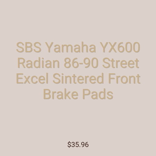 SBS Yamaha YX600 Radian 86-90 Street Excel Sintered Front Brake Pads