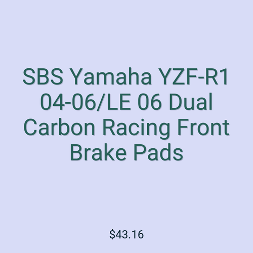 SBS Yamaha YZF-R1 04-06/LE 06 Dual Carbon Racing Front Brake Pads