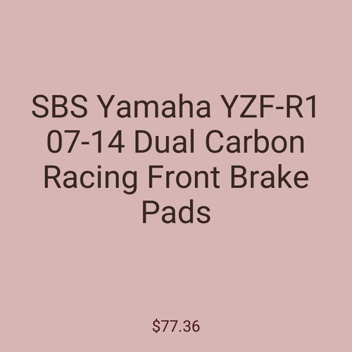 SBS Yamaha YZF-R1 07-14 Dual Carbon Racing Front Brake Pads