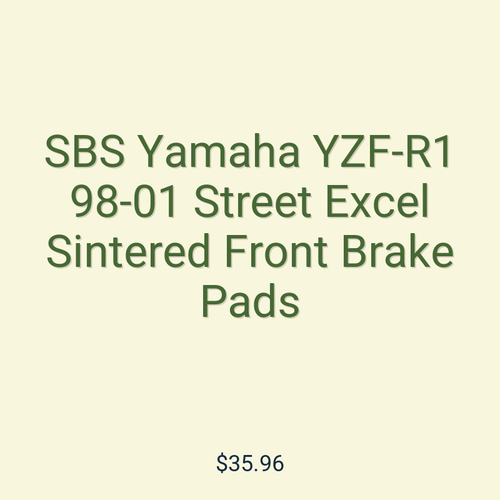 SBS Yamaha YZF-R1 98-01 Street Excel Sintered Front Brake Pads