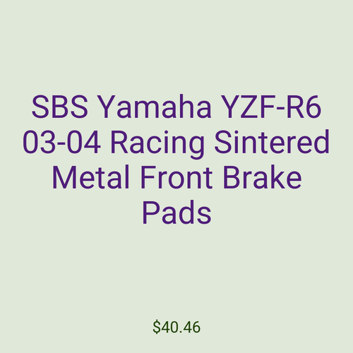 SBS Yamaha YZF-R6 03-04 Racing Sintered Metal Front Brake Pads