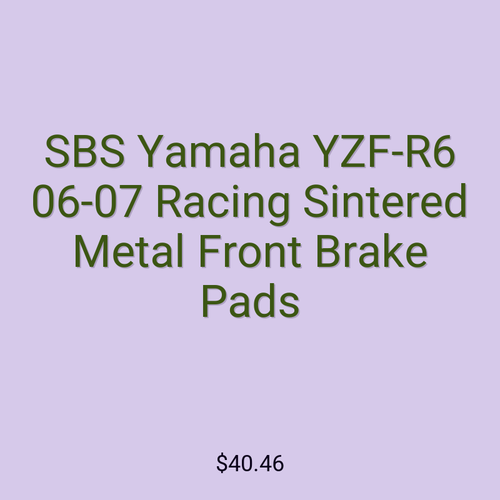 SBS Yamaha YZF-R6 06-07 Racing Sintered Metal Front Brake Pads