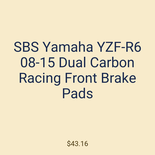 SBS Yamaha YZF-R6 08-15 Dual Carbon Racing Front Brake Pads