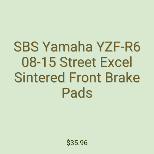 SBS Yamaha YZF-R6 08-15 Street Excel Sintered Front Brake Pads