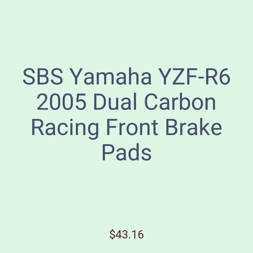SBS Yamaha YZF-R6 2005 Dual Carbon Racing Front Brake Pads