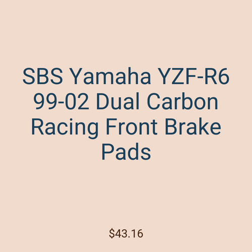 SBS Yamaha YZF-R6 99-02 Dual Carbon Racing Front Brake Pads