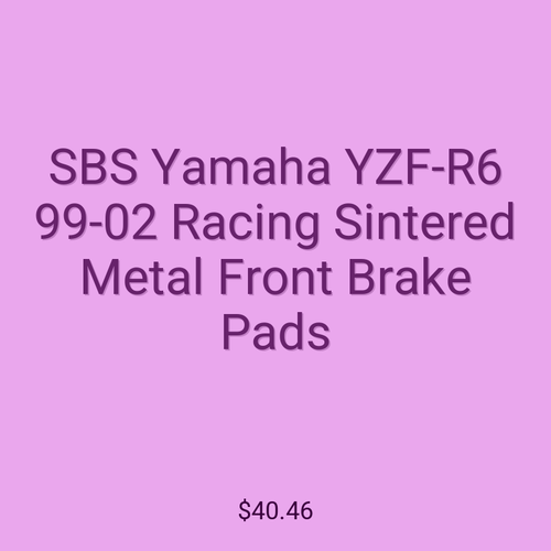 SBS Yamaha YZF-R6 99-02 Racing Sintered Metal Front Brake Pads