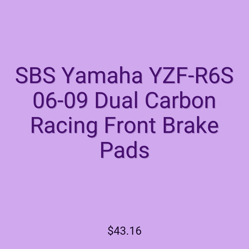 SBS Yamaha YZF-R6S 06-09 Dual Carbon Racing Front Brake Pads