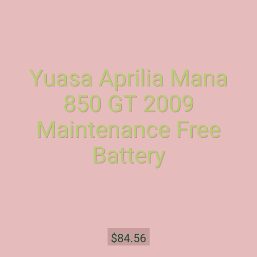 Yuasa Aprilia Mana 850 GT 2009 Maintenance Free Battery