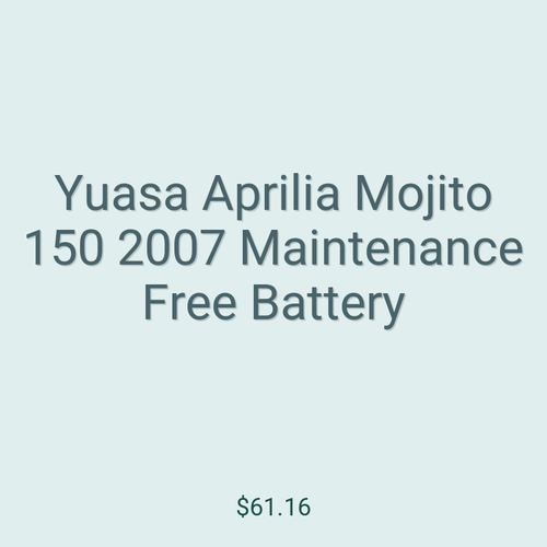 Yuasa Aprilia Mojito 150 2007 Maintenance Free Battery