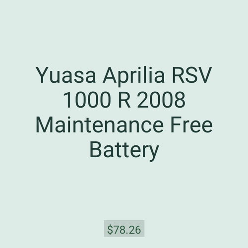Yuasa Aprilia RSV 1000 R 2008 Maintenance Free Battery