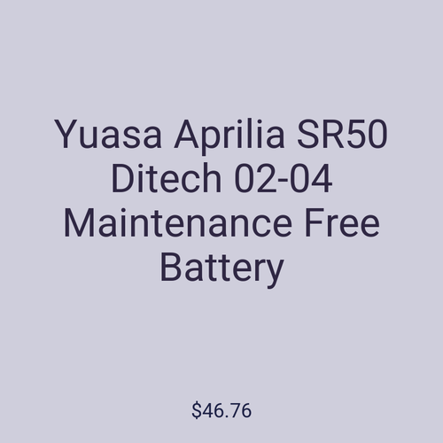Yuasa Aprilia SR50 Ditech 02-04 Maintenance Free Battery