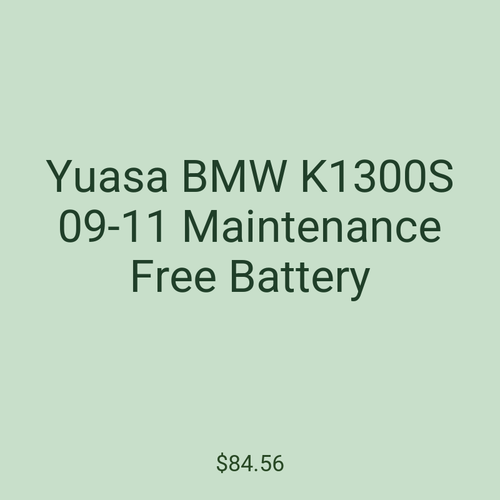 Yuasa BMW K1300S 09-11 Maintenance Free Battery